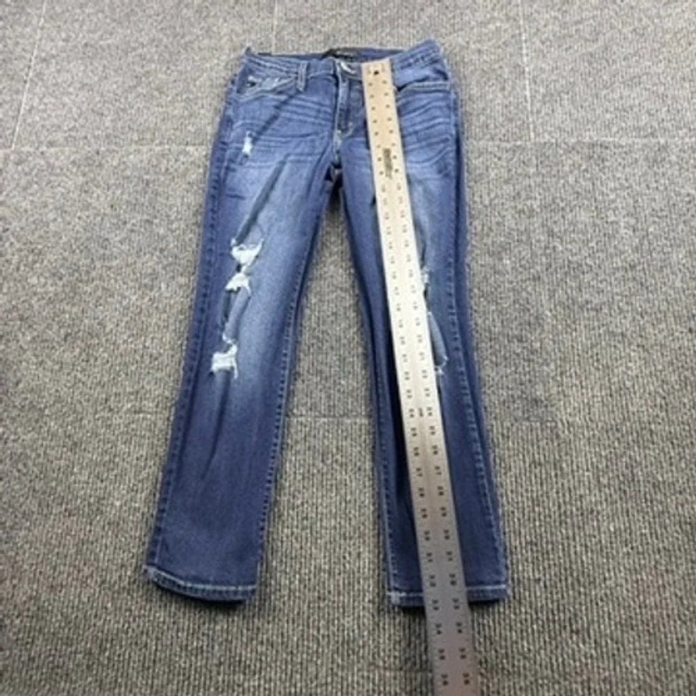 KanCan Distressed‎ Straight Leg Jeans Womens Size 26 Medium Wash BK1231 USA Made